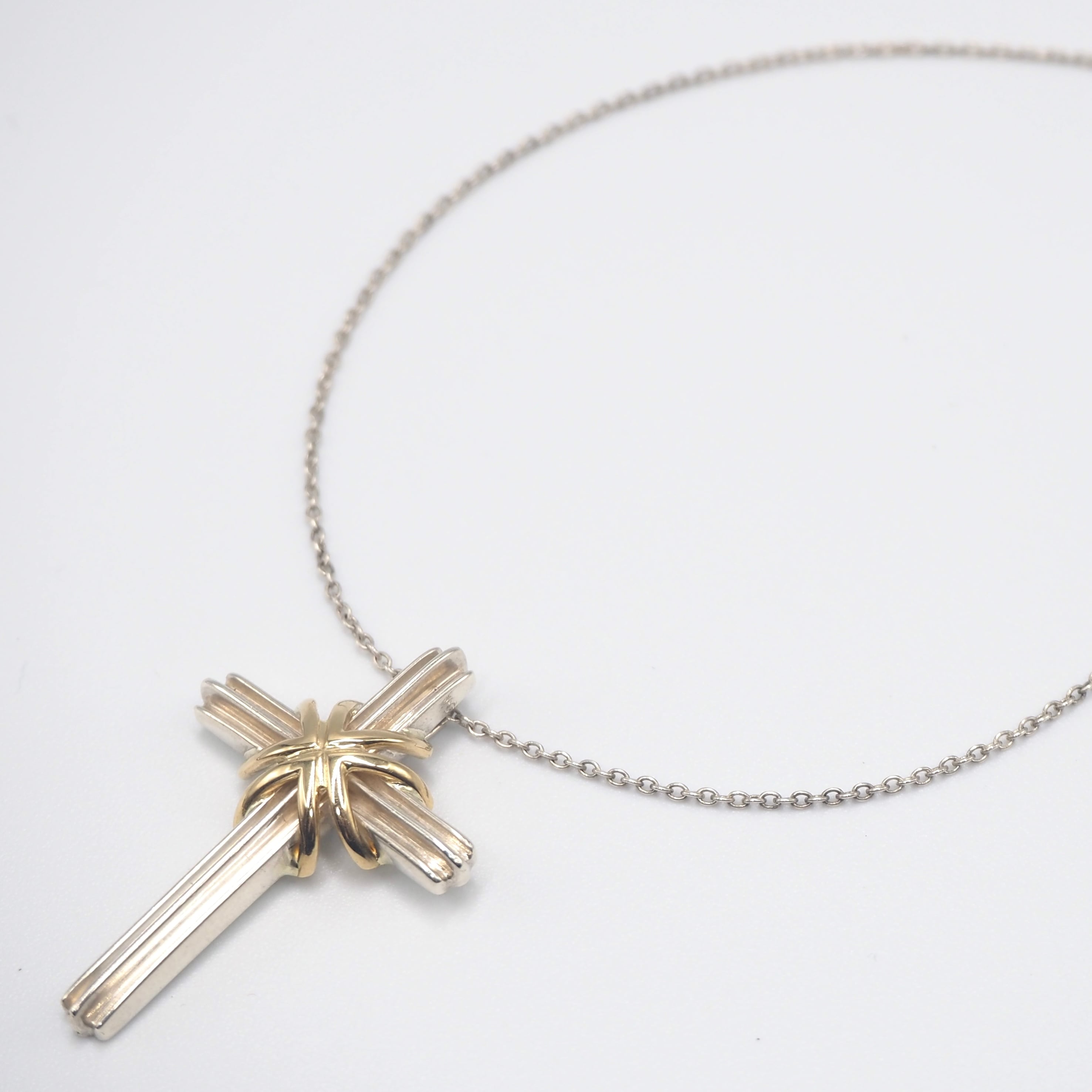 Tiffany&Co. シグネチャークロスコンビネックレス シルバー925 18K