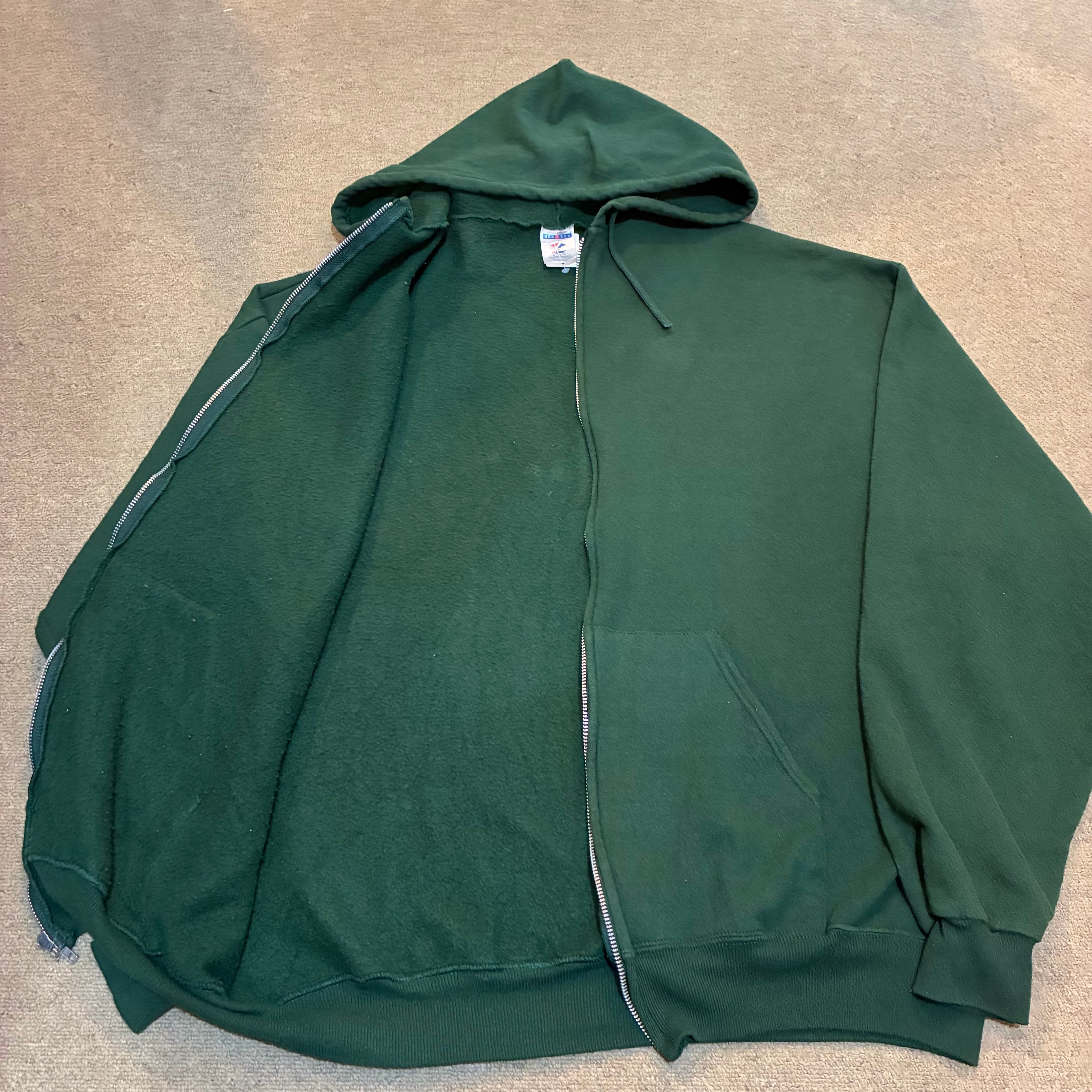 00s JERZEES zip up plain sweat parka | 仙台 古着屋 ShuShuBell