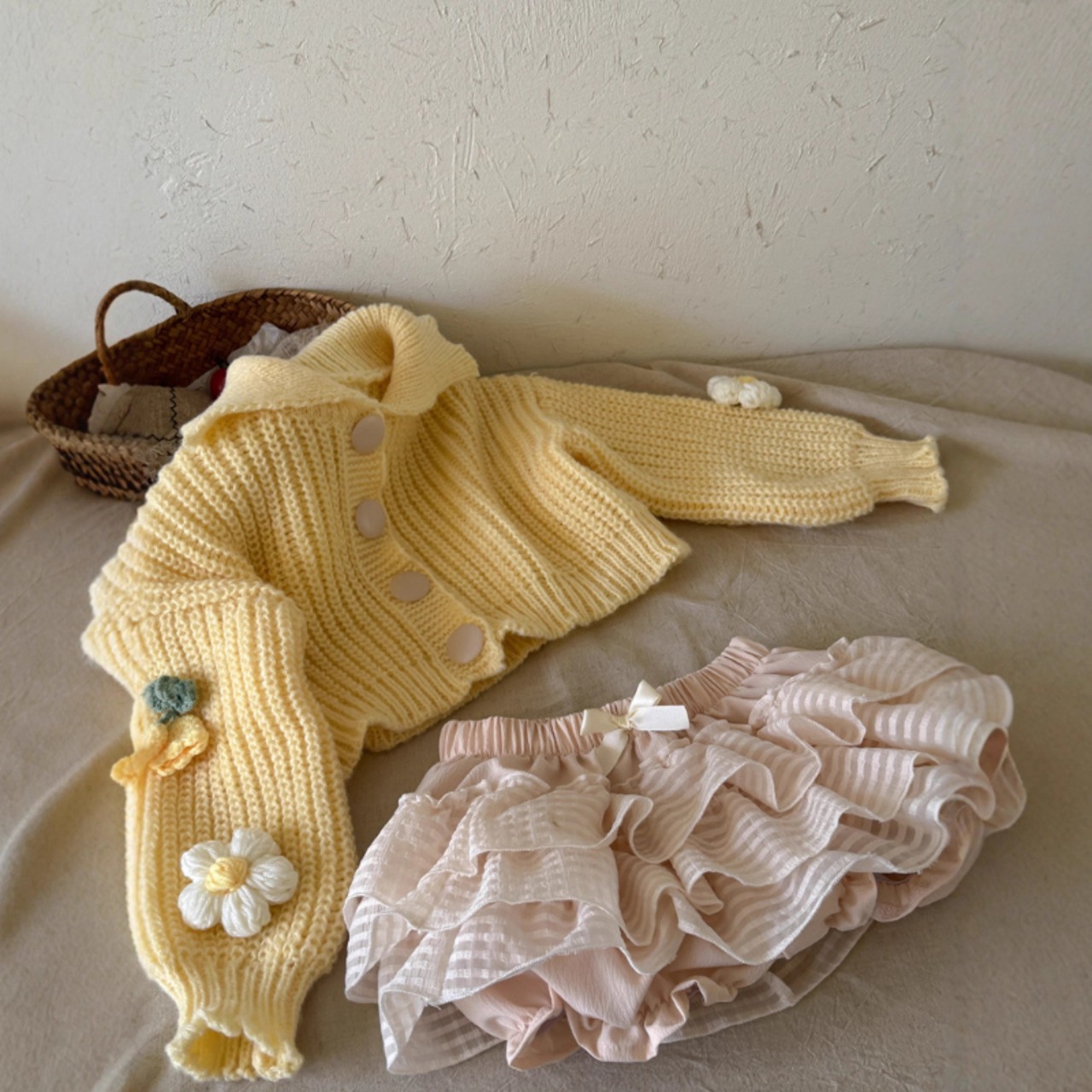 秋ハイウエストAラインふんわりスカート