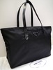 美品◆PRADA プラダ A4対応 ビジネス可 ナイロンxレザー切替 トート バッグ 黒◆ 書類等やタブレットも入れやすいビジネス対応の秀逸モデル♪