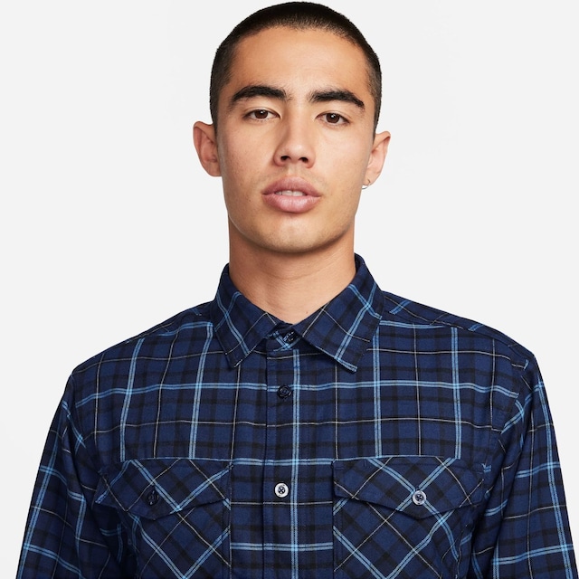 【NIKE】L/S flannel skateboard button up shirt