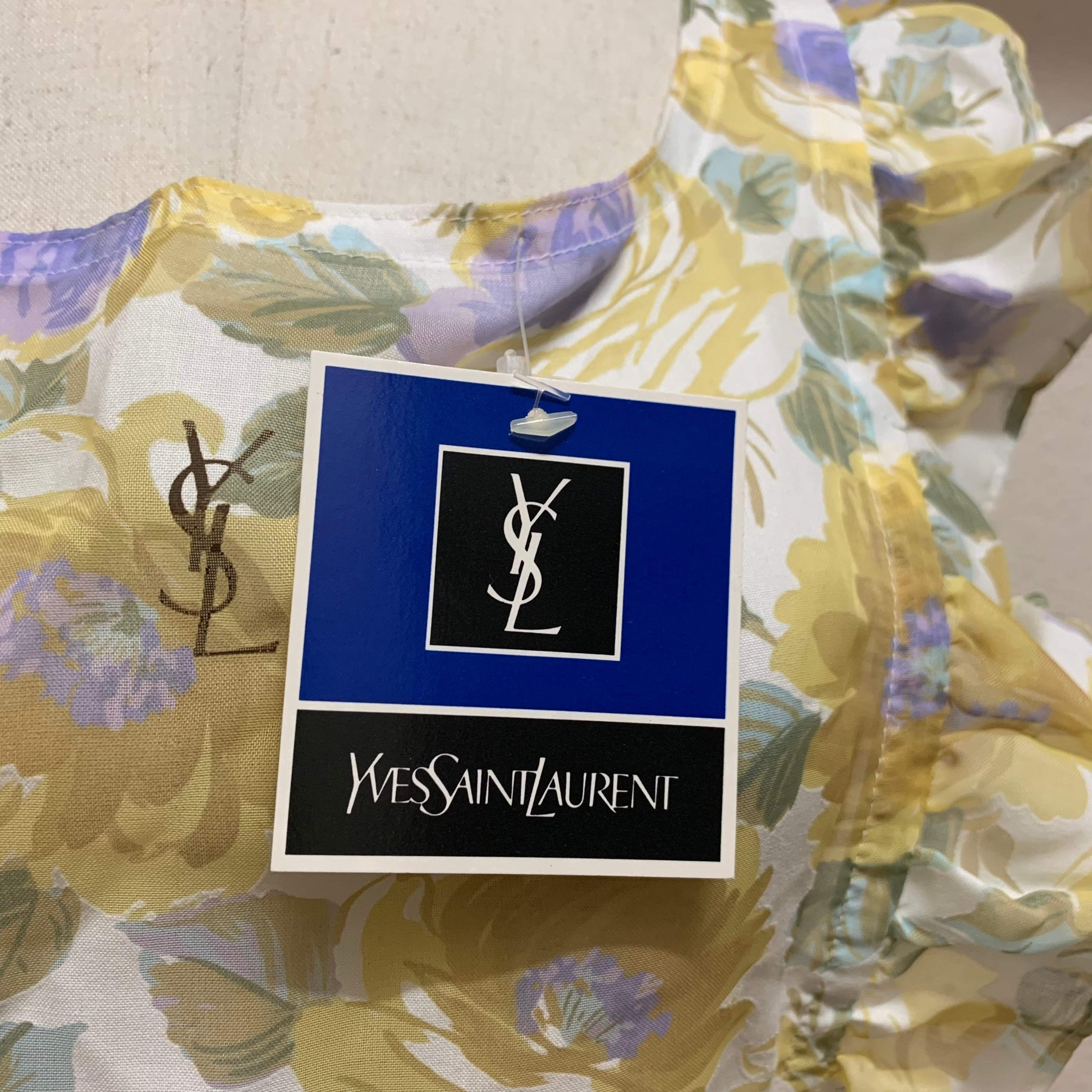 YSL/イヴサンローラン/エプロン/ワンピース/フリル/花柄/黄色 | UTA