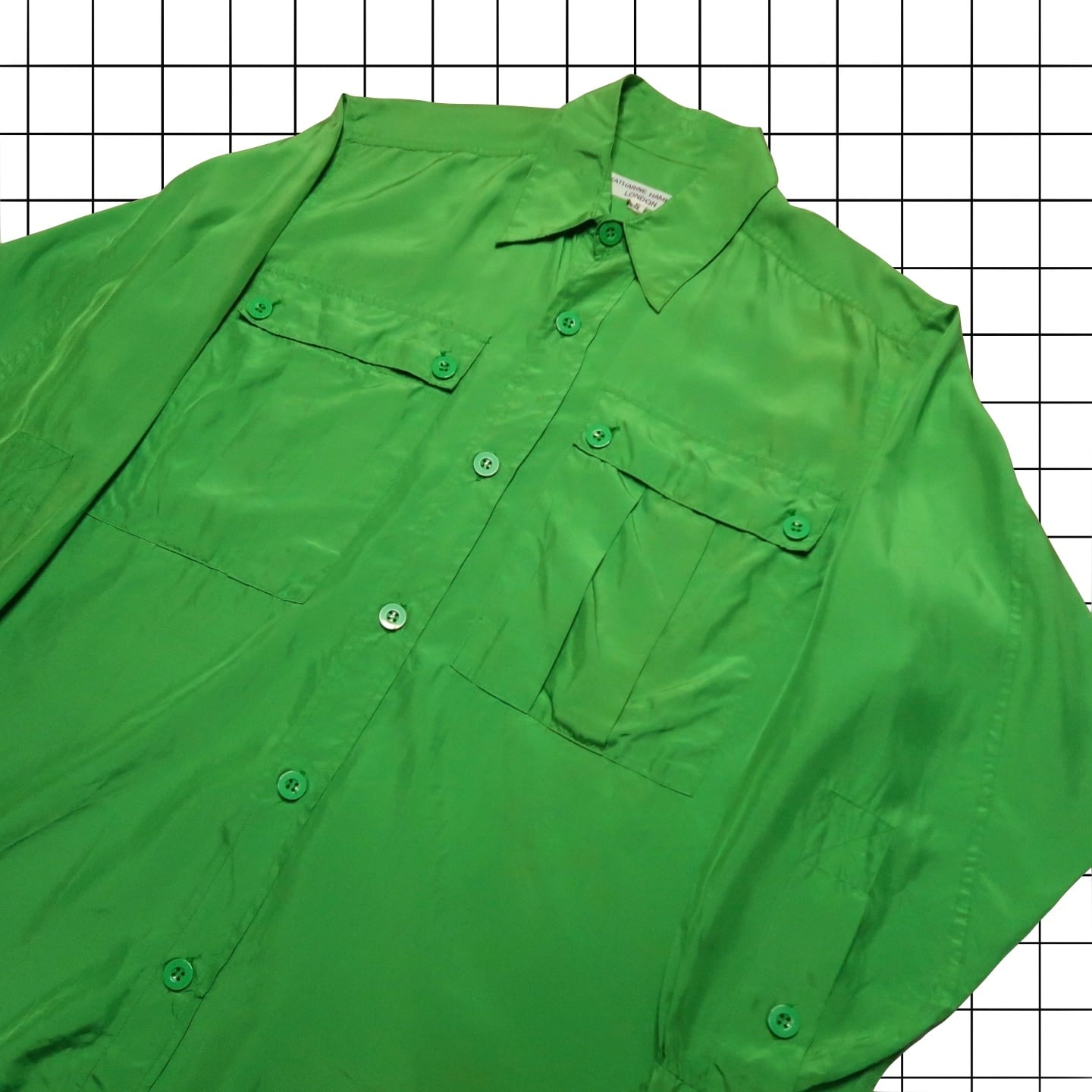 1980s KATHARINE HAMNETT LONDON big pocket silk shirts | gamustore