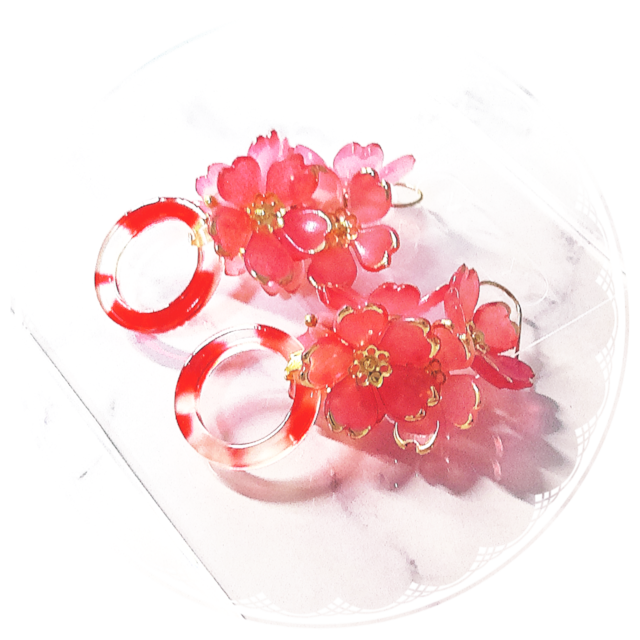 【ピアス】紅桜