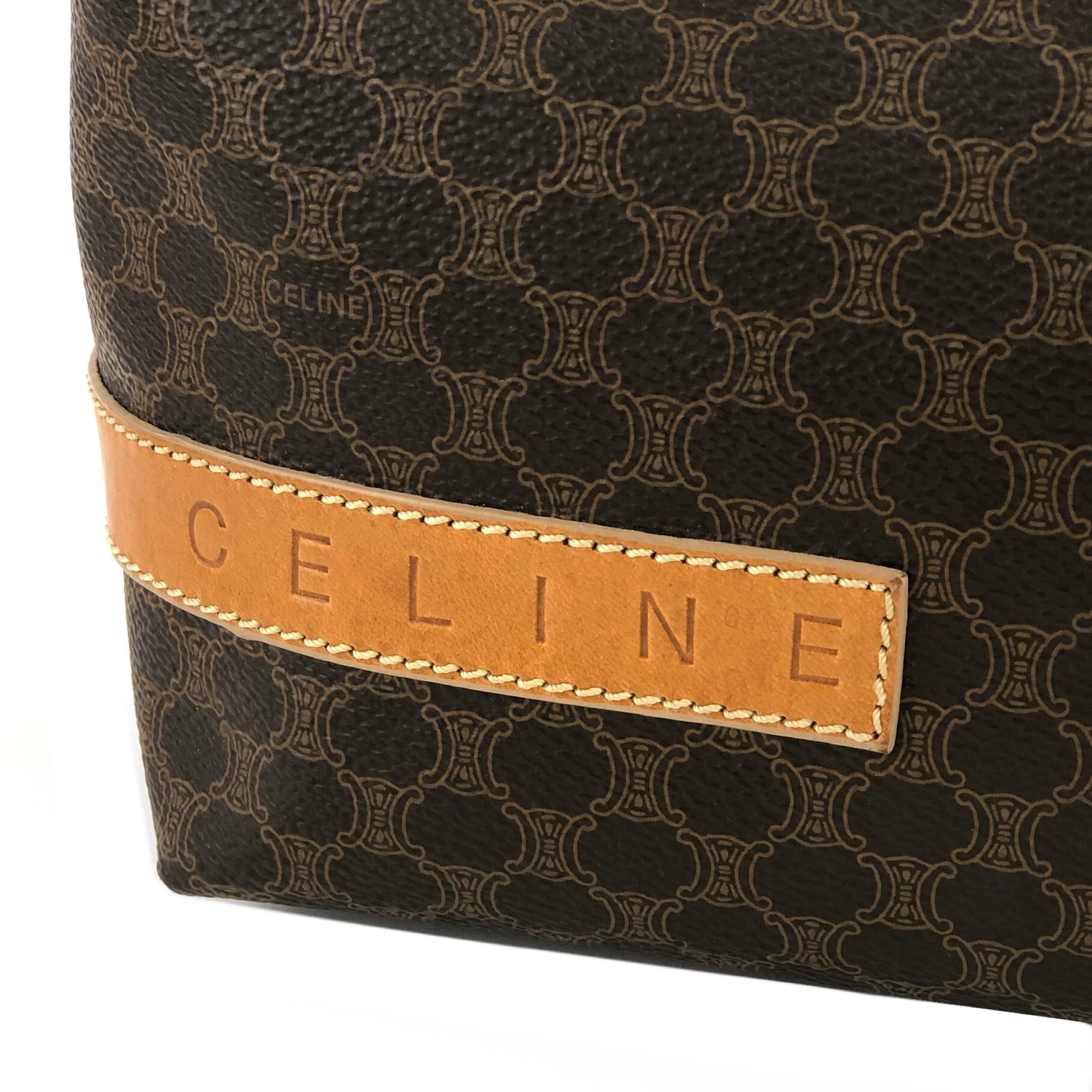 CELINE セリーヌ マカダム ロゴ型押し ミニバッグ ハンドバッグ