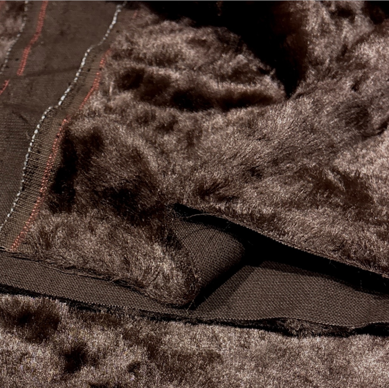 ★NY741◆2m◆ラスト1点‼◆アクリル混ランダムエコファー生地◆ブラウン