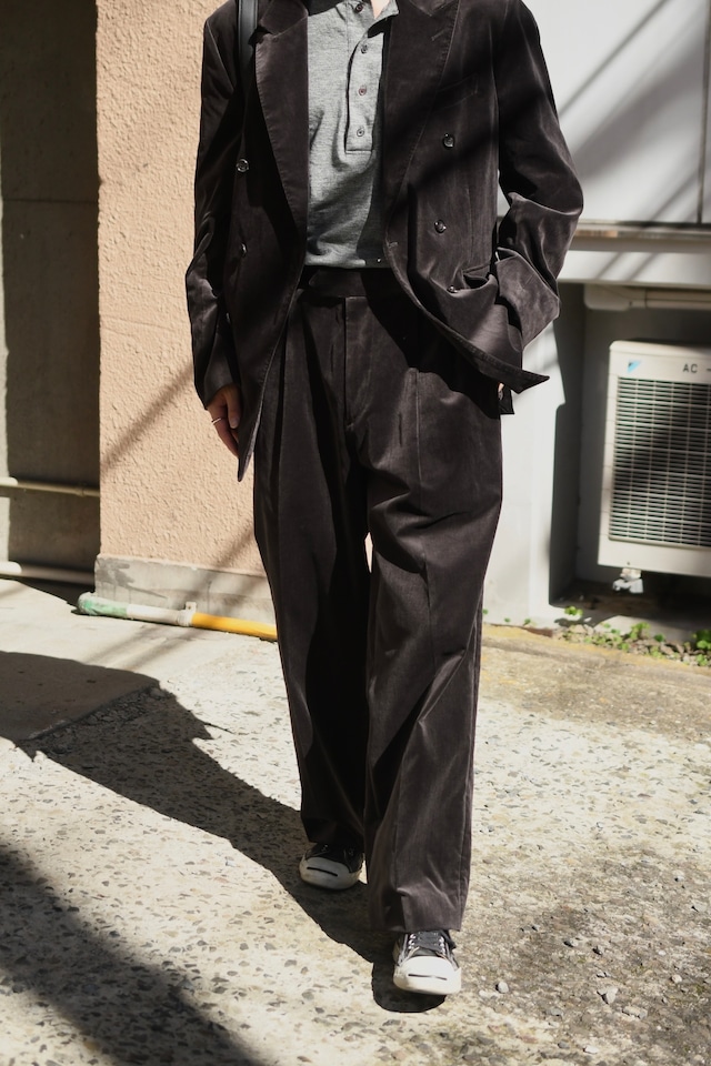 blurhms / Fade Velvet Two-tuck Slacks (FadeCharcoal)