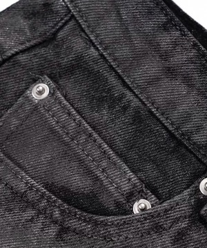 uneven pattern flare denim