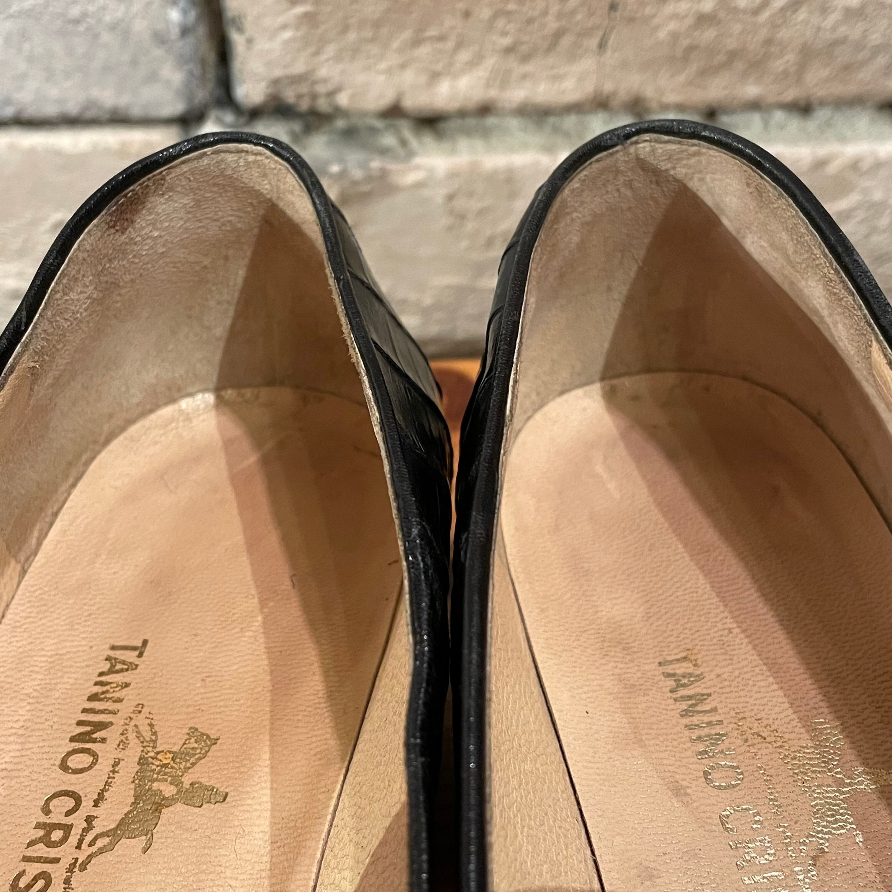 Tanino crisci size36 “black alligator coin loafer” イタリア製