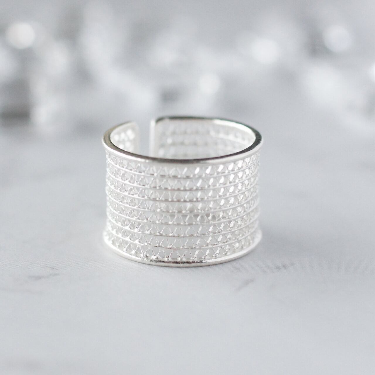 レース ニット リング / 銀線細工（指輪） | マルタフィリグリー