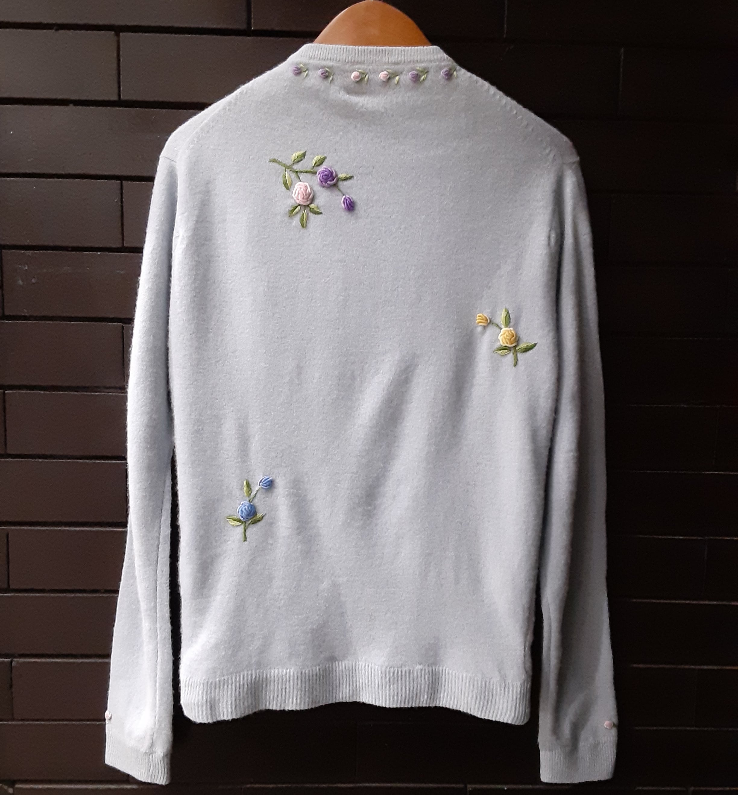 50~60's flower embroidery cardigan 50~60年代花立体刺繍カーディガン ...