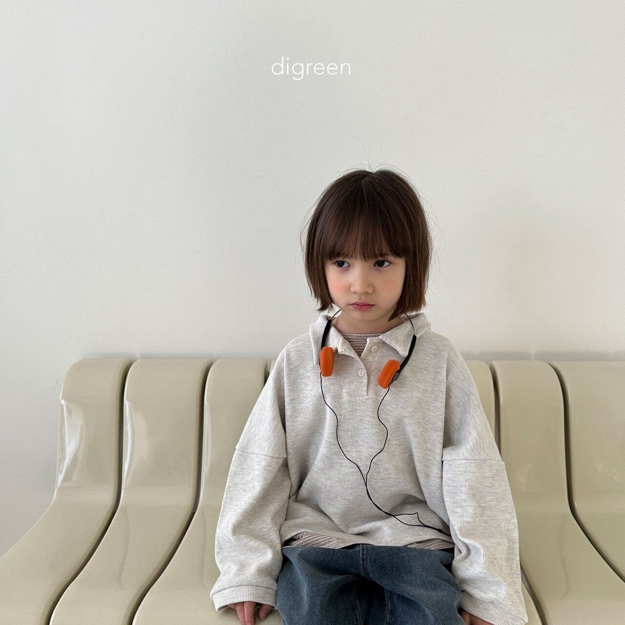 【digreen】collar waffle T