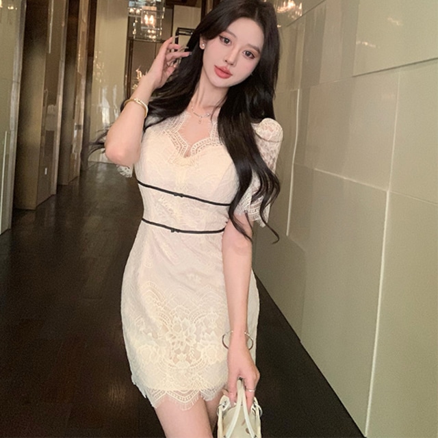 Lady's coco ミニドレス キャバドレス セクシー ウエストシェイプ  デート LW2-XKDD452-1037-Sep10