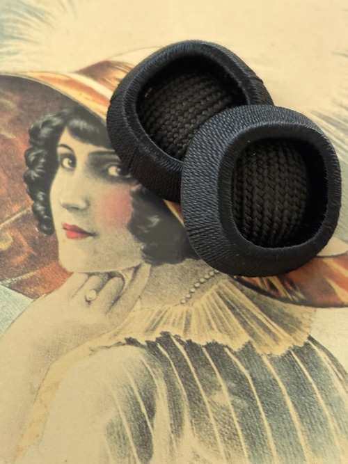 26mm Japanese Vintage ボタン コードボタン ブラック デッドストック レトロボタン アクセサリーパーツ 装飾材 カルトナージュ