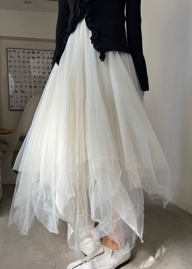 tulle long skirt　10228