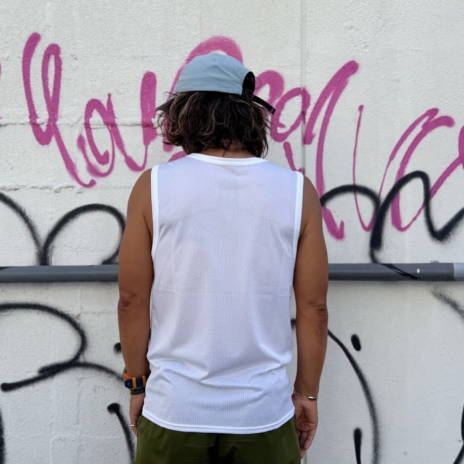 Answer4 / Dry Sleeveless Tshirt (White) | 道がまっすぐ