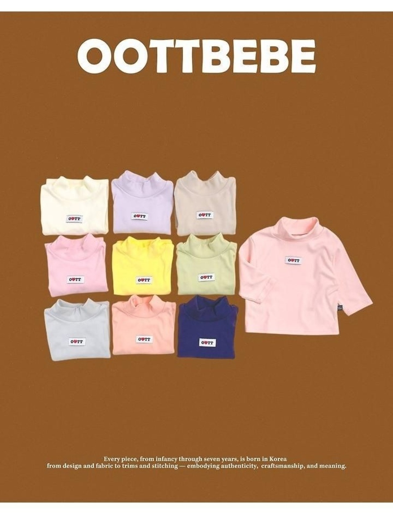 韓国子供服 / 26winter / oottbebe / ぷにぷにタートルネックT / ベビー&キッズ / 冬服 *XS~XL*