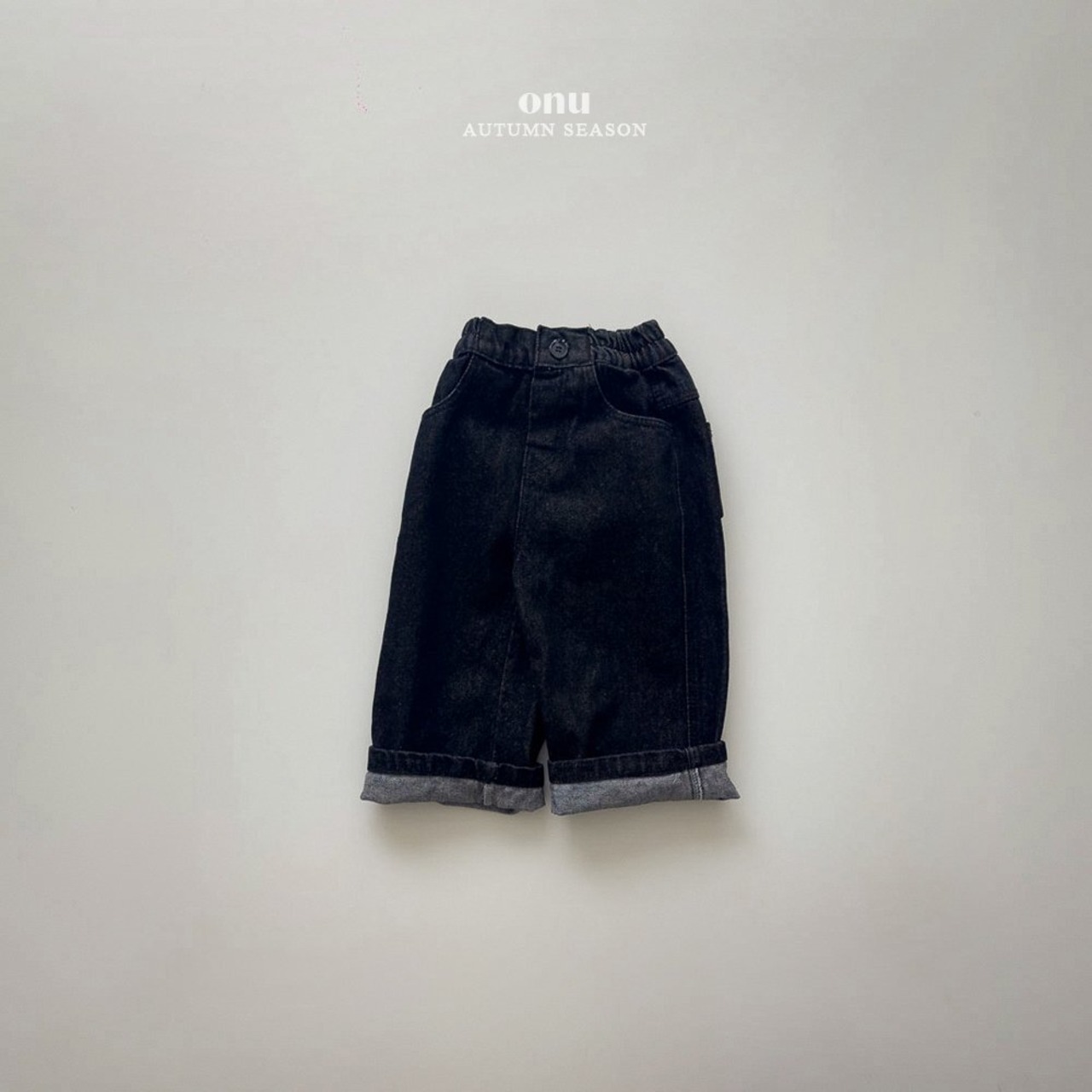 【ONU】ロールアップデニムパンツ ブラック 80〜130cm 240825 - 8