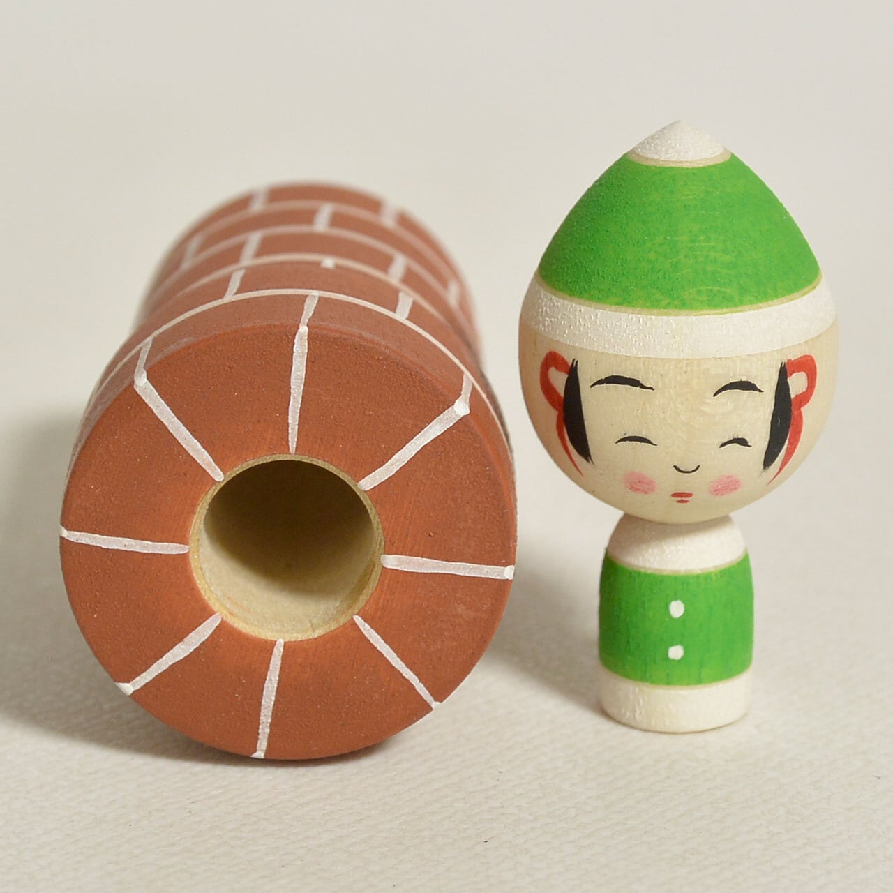 えんとつサンタちゃんこけし 約2寸 約6cm 鈴木明 工人（作並系）#2401