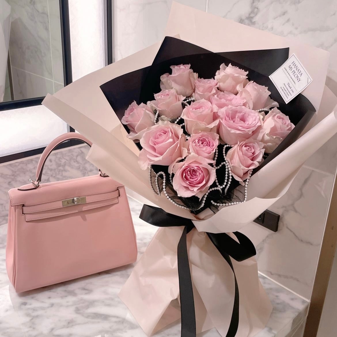 生花Black pearl wave♥rose bouquet | Ms Peony