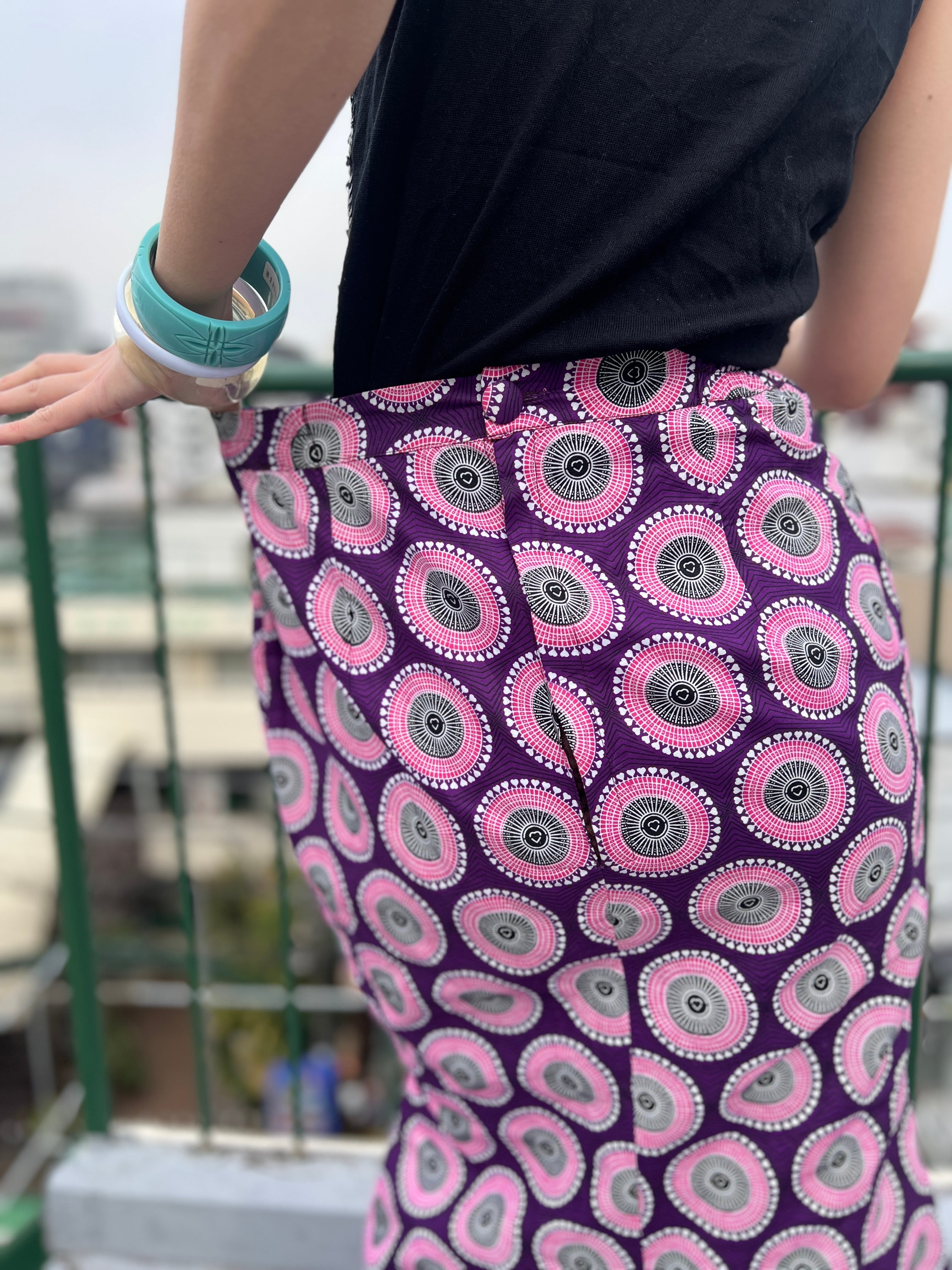 Vintage african batik cotton Heart skirt ( ヴィンテージ