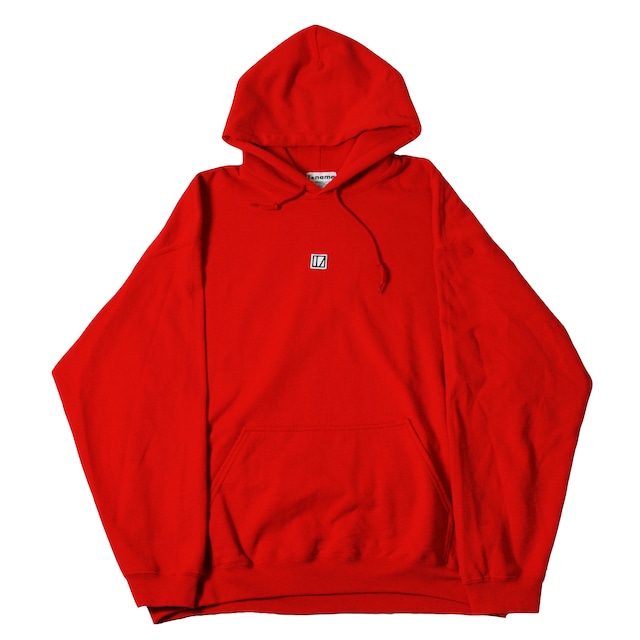 INAME×GILDAN logo Patch hoodie  (Red)