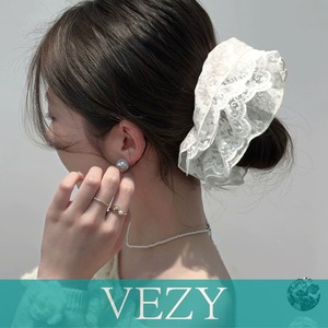 ボリュームレースシュシュ 大きめヘアゴム 大人可愛い ふんわりシニヨンシュシュ ハーフアップまとめ髪 おしゃれボニーテール簡単ヘアアレンジ 韓国風お団子ヘアグッズ ヘアアクセサリー VEZY ベジー ItemNo.【22536355】