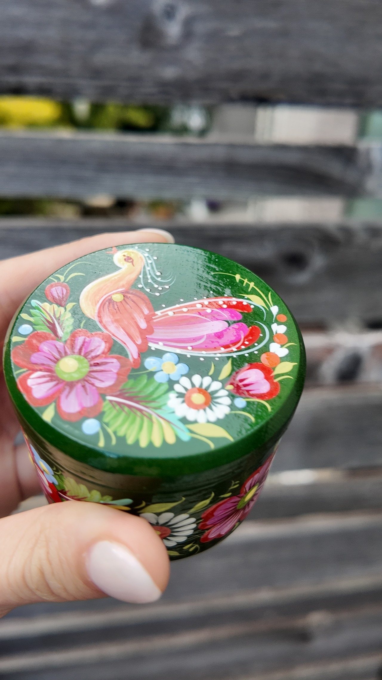 ペトリキウカ塗り　木製小物入れ・ジュエリーボックス（ティモシェンコ作）ウクライナ製 - 7