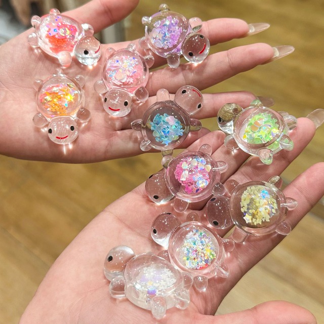 夜光スパンコールカメのDIYアクセサリーパーツ