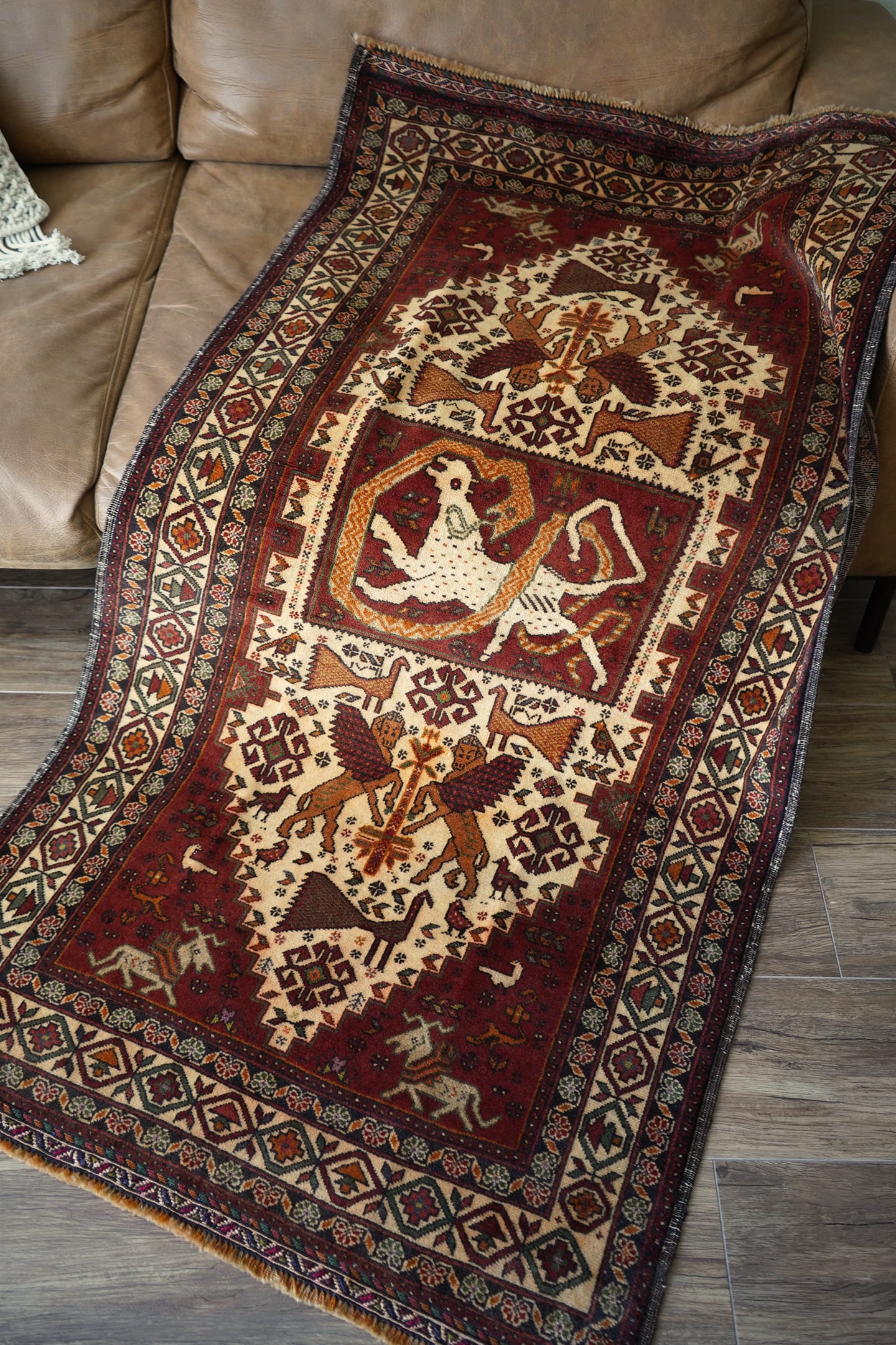 yomimi　ブラウン　ヴィンテージラグ　トルコラグ yomimi様専用 ブラウン ヴィンテージラグ トルコラグ ラグ