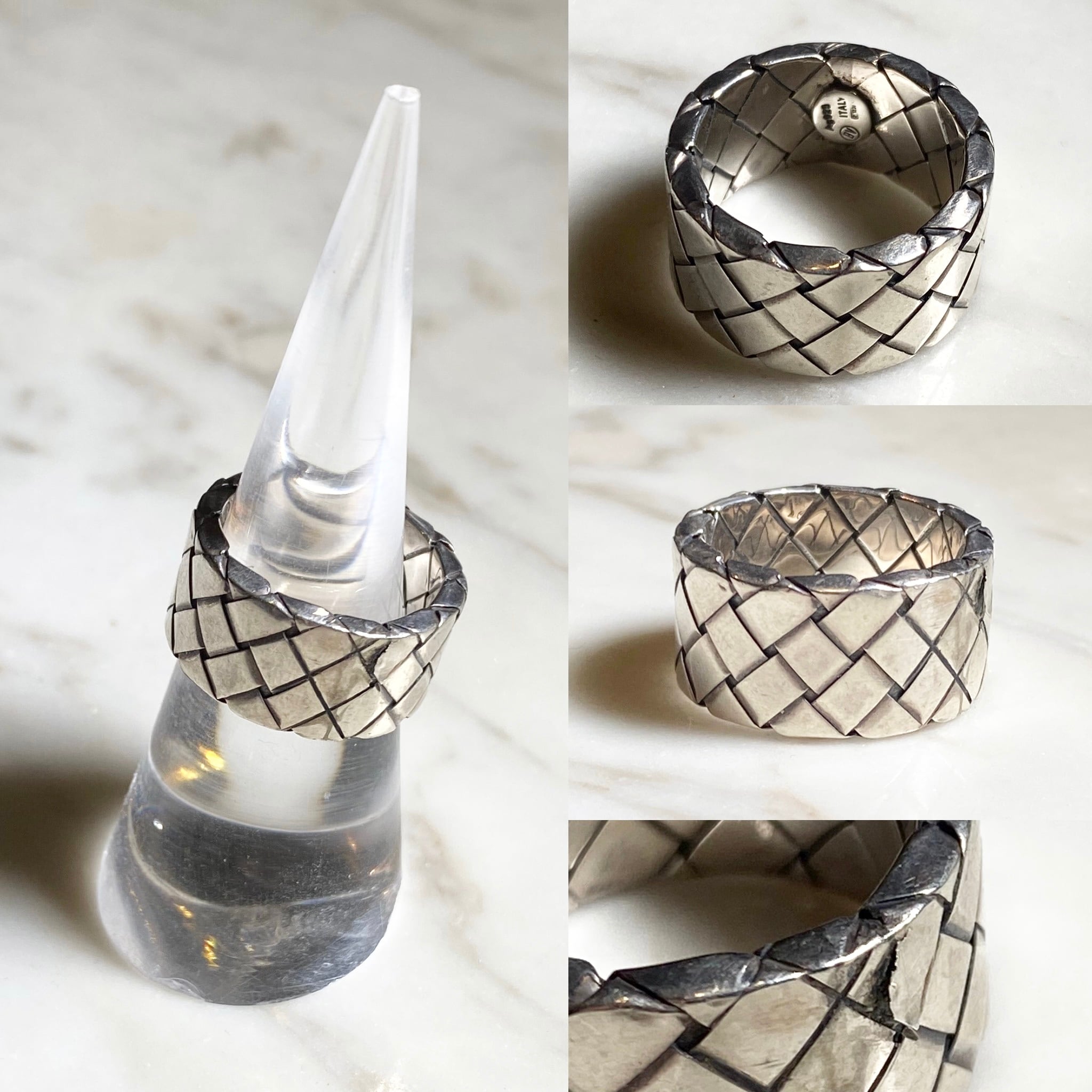 【抜群の存在感】bottegaveneta ビーリング BOTTEGA VENETA silver intrecciato band ring | NOIR ONLINE