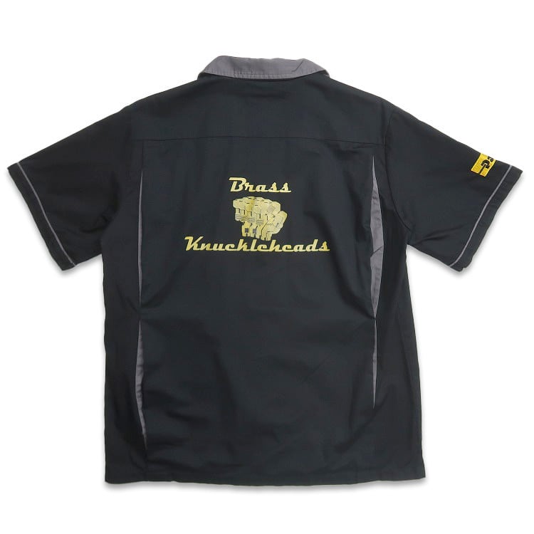 ボウリングシャツ　ボーリングシャツ　ヴィンテージ　ビンテージ　70s 60s 60年代 ボウリングシャツ 水色 パッチ付き 開襟 オープンカラー