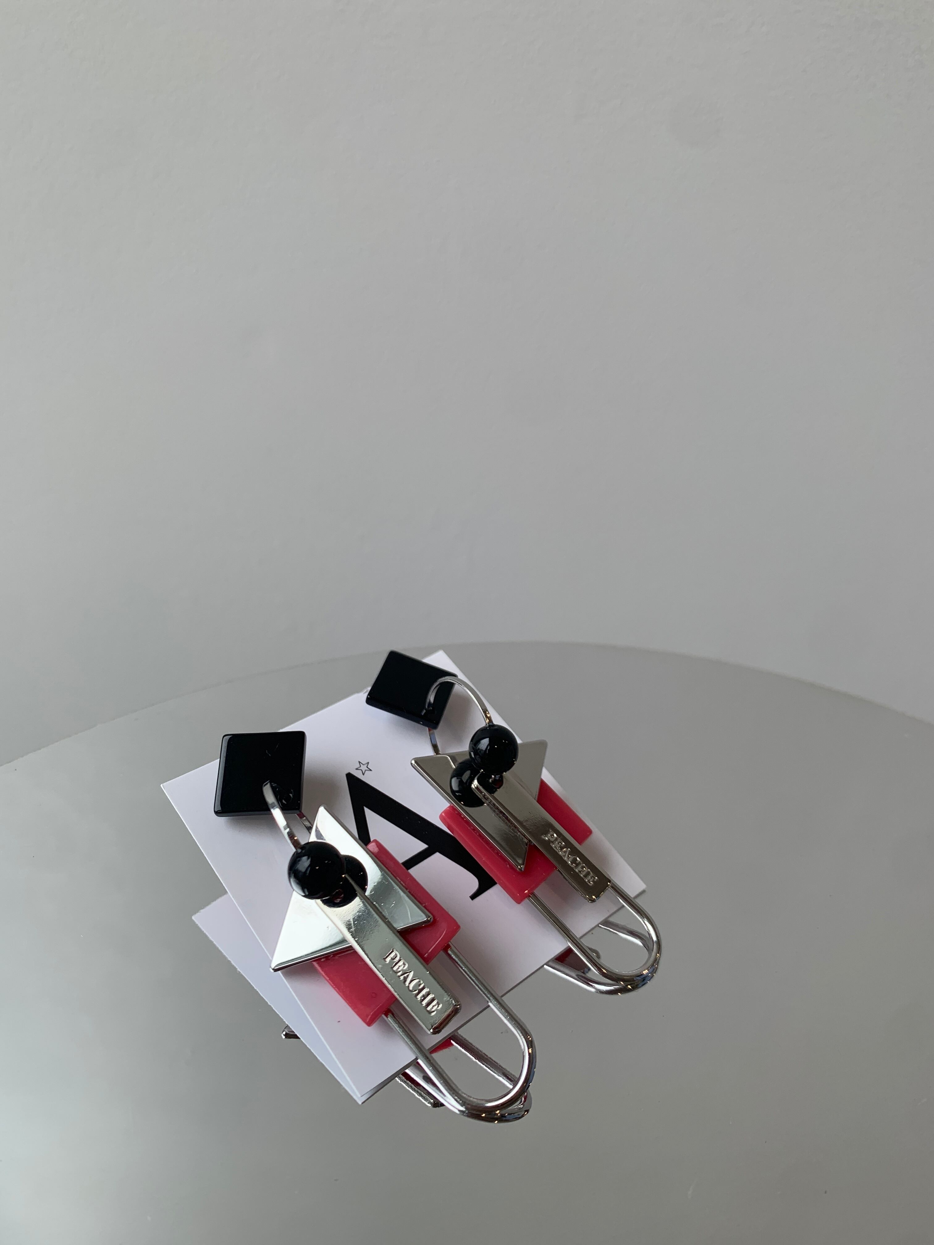 square triangle combination pink black silver