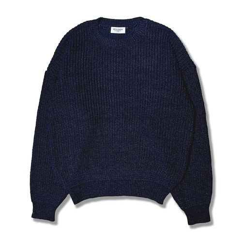 BENJAMIN ORIGINAL INDIGO CREW NECK COTTON SWEATER