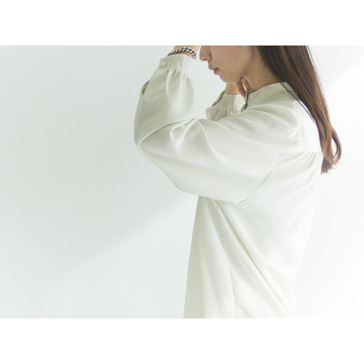 【carven paris】stand collar polyester shirt（スタンドカラーシャツ 長袖ブラウス）8d