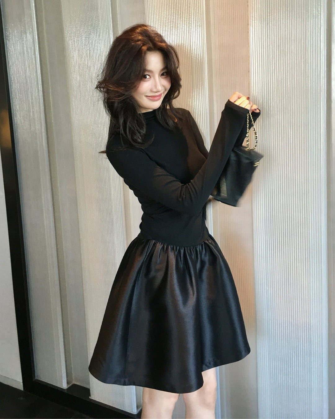 ハイネックニットドッキングワンピース A25529