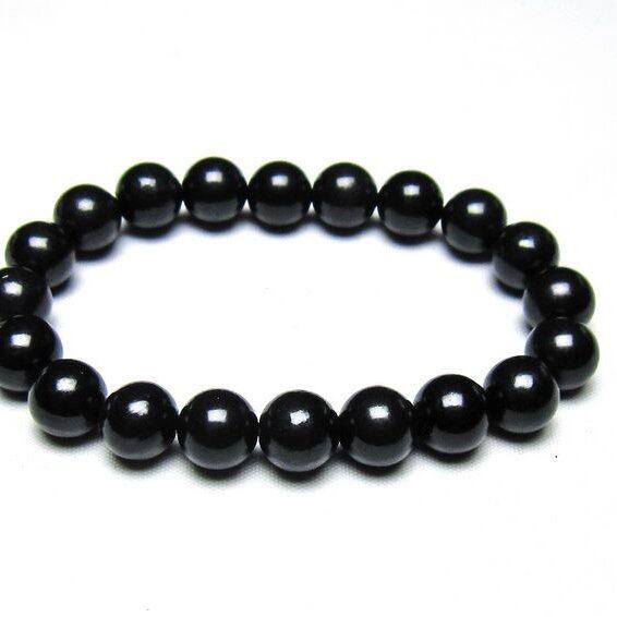 シュンガイト ブレスレット 10mm 一点物 メール便可 111-49708