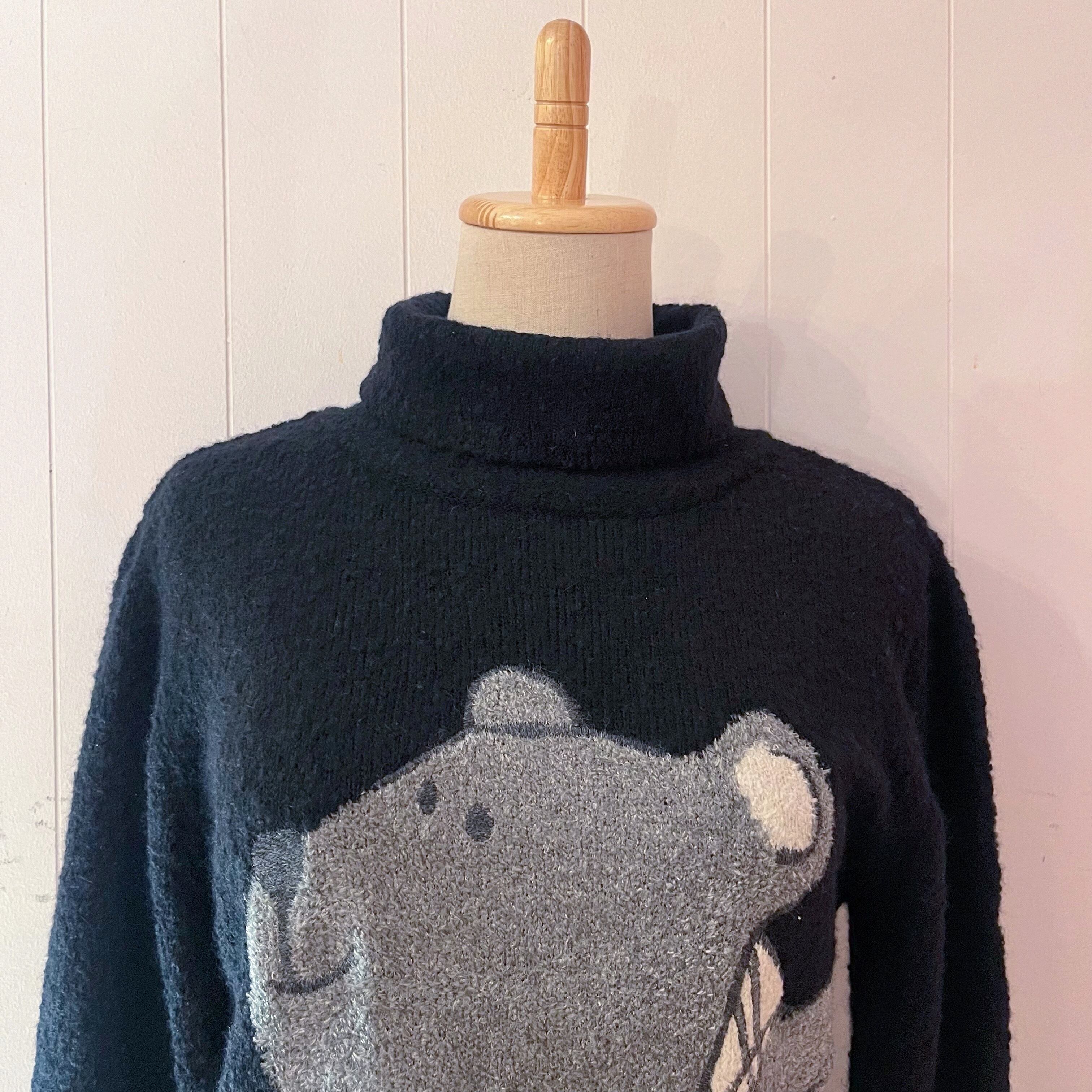 CASTELBAJAC / muffler bear black turtle sweater