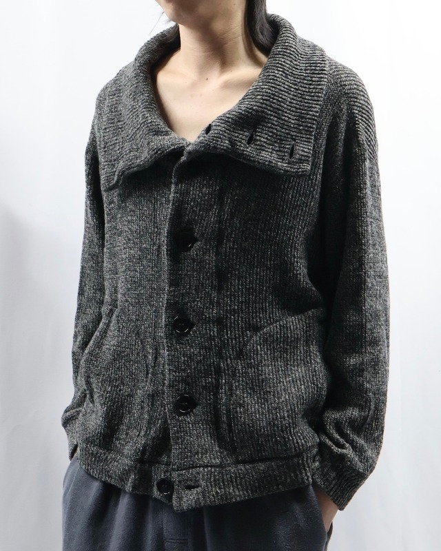 【CABANE de ZUCCA】stand-collar wool cardigan
