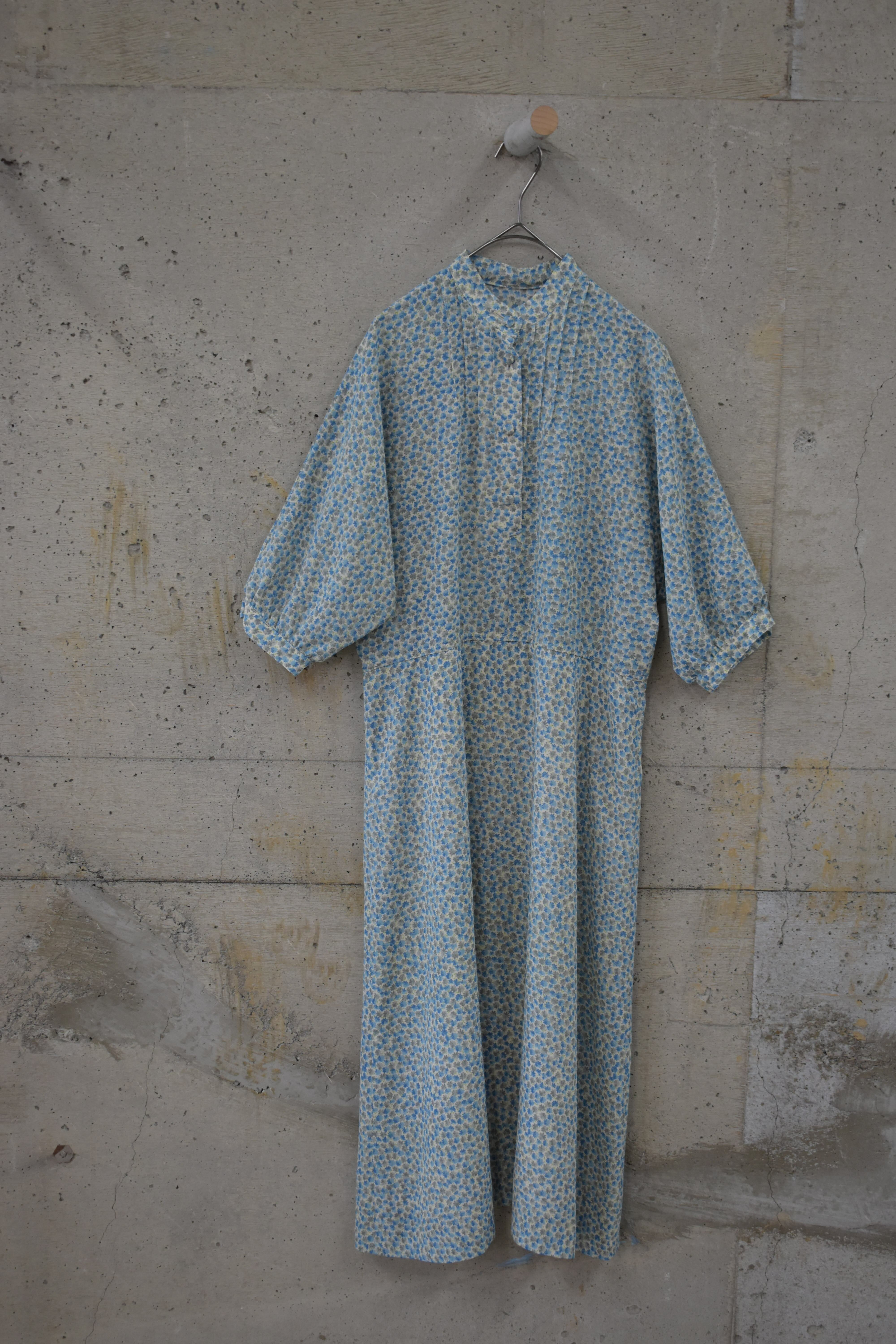 Blue dress with a small floral print
