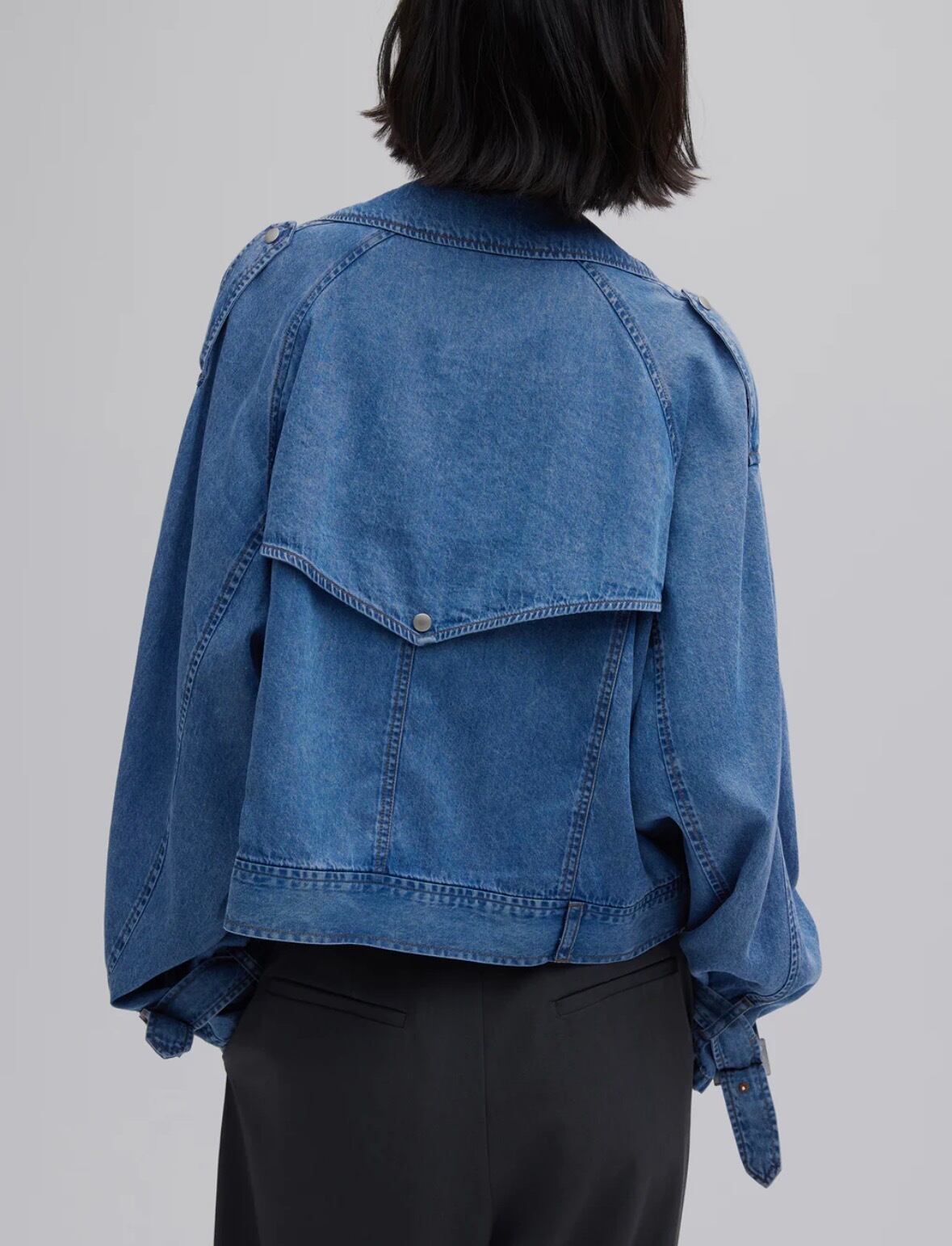 AMERI】TENCEL DENIM SHORT TRENCH COAT (0126107410450) | CLOAK&CO