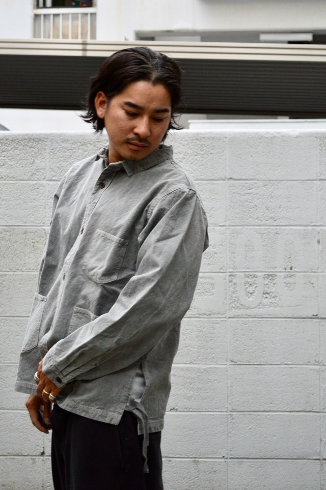 SEUVAS 8oz Heavy Canvas Wing Collar Shirts Jacket "Dyed SUMI" Made in Japan Kurashiki ソウバス 倉敷帆布 帆布シャツジャケット 炭染め