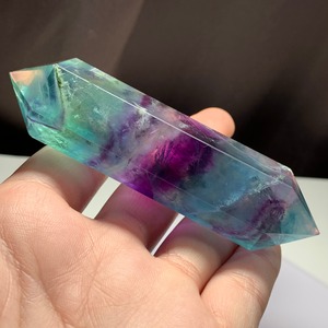 5.透明有☆多彩な色合いダブルターミネーテッドフローライトポイント