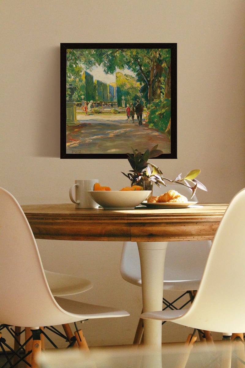 額縁付き] シェーンブルン宮殿の公園で アウグスト・リーガー アート