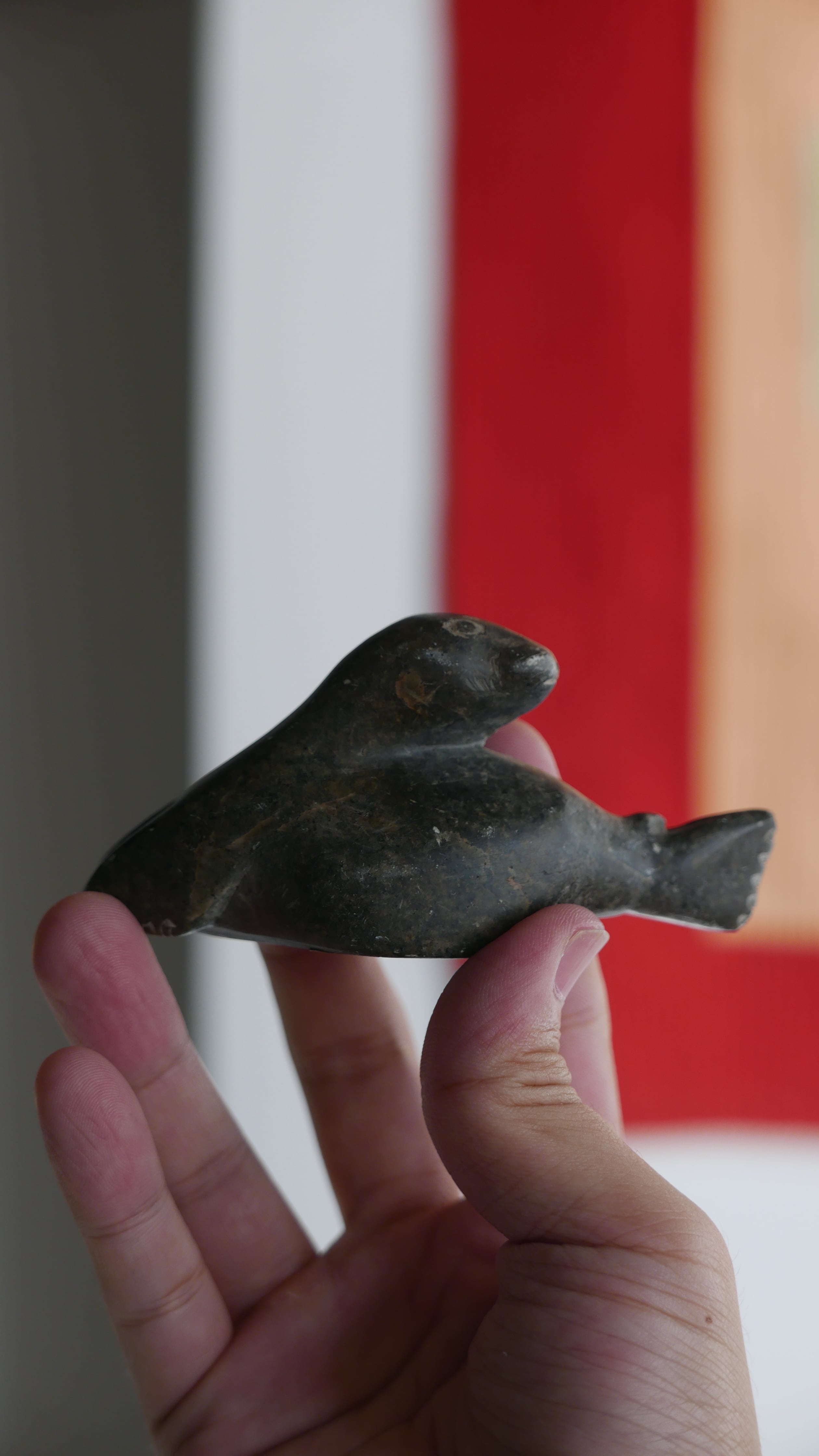 vintage Inuit stone object " seal "