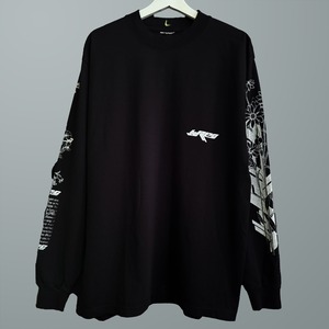 再入荷【dotREC】HAND PRINT  FLOWER LS TEE (ブラック)