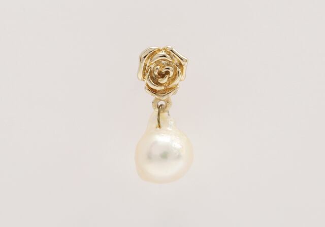 アコヤ真珠マスクチャーム(金色・バラ)