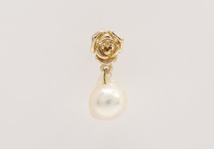 アコヤ真珠マスクチャーム(金色・バラ)