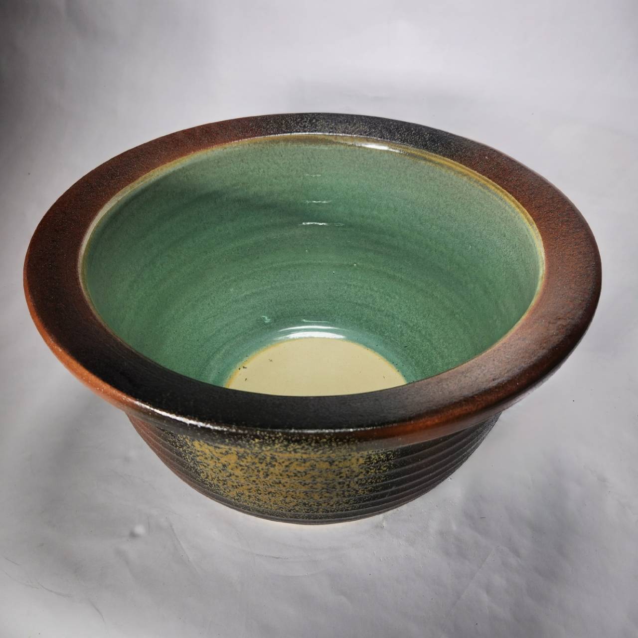 コゲ千段水鉢 15号／睡蓮鉢（信楽焼き・陶器・水鉢・めだか鉢・メダカ