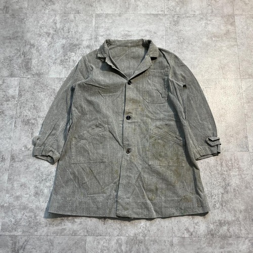 50s ごま塩 ブラックシャンブレー アトリエコート